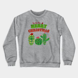 Merry Christmas, Cute Christmas Cactus Crewneck Sweatshirt